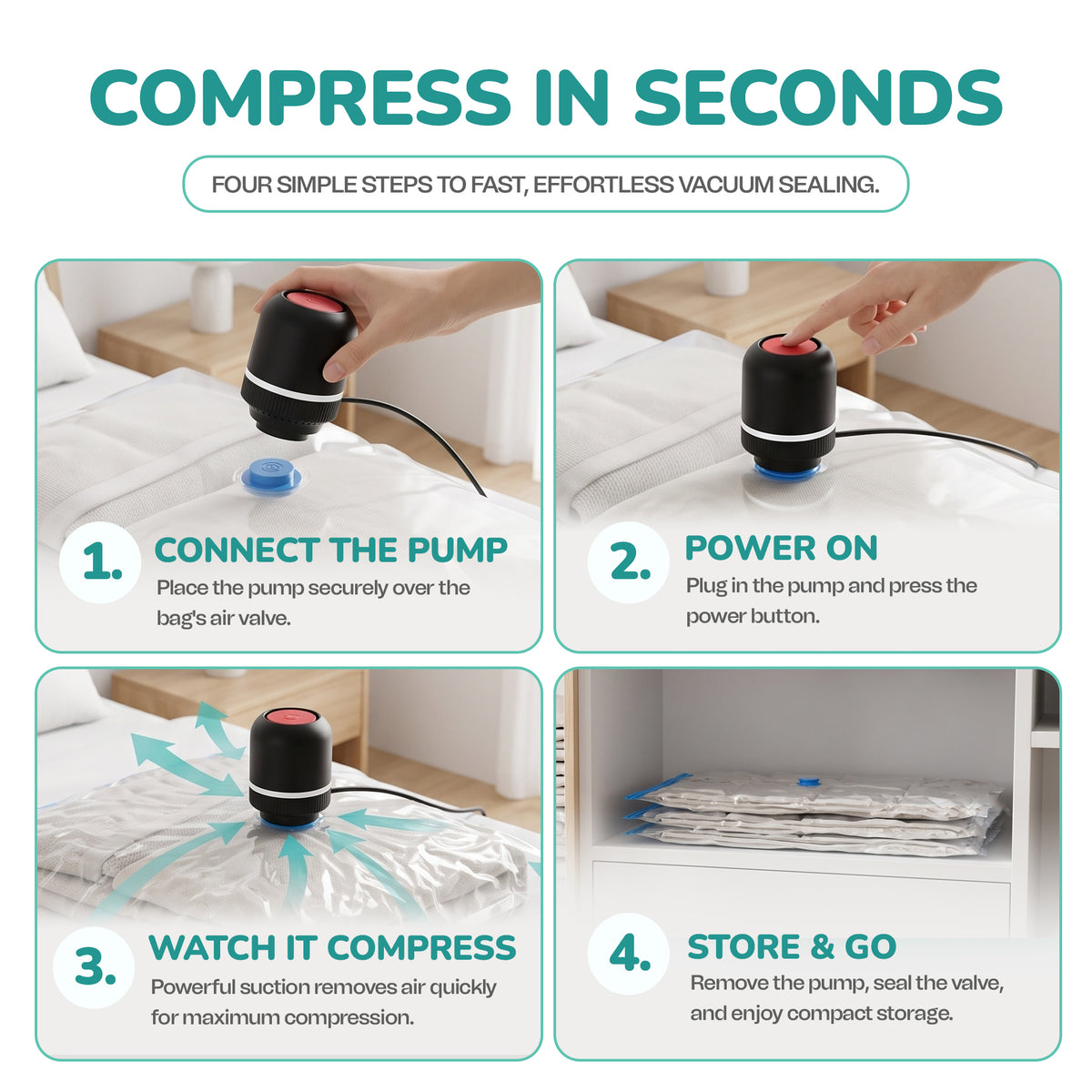 Electric Vacuum Pump for Storage Bags