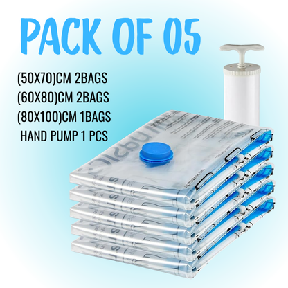 Vacuum Storage Bags with Hand Pump – Save Space & Protect Clothes