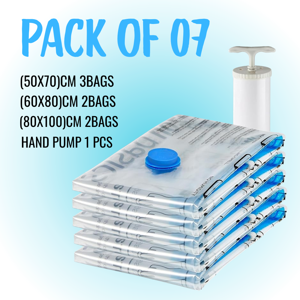 Vacuum Storage Bags with Hand Pump – Save Space & Protect Clothes