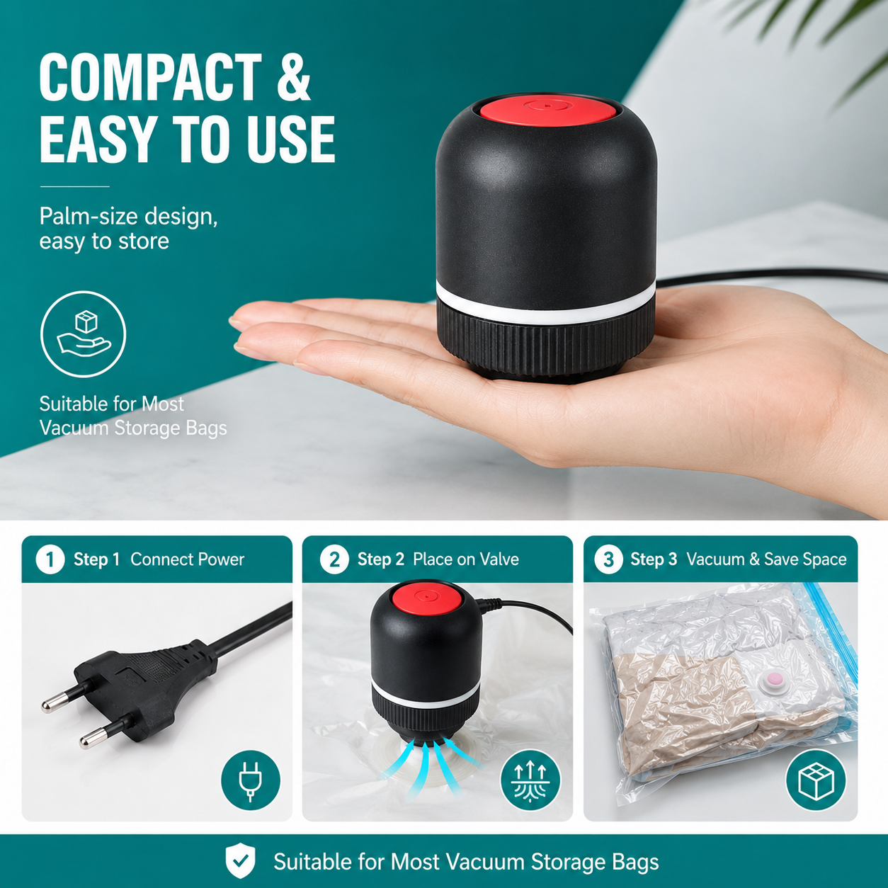 Electric Vacuum Pump for Storage Bags