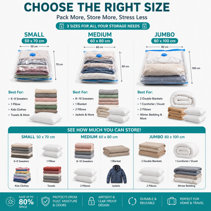 Customize Your Vacuum Storage Bags Pack