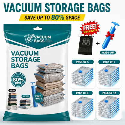 Vacuum Storage Bags with Hand Pump – Save Space & Protect Clothes
