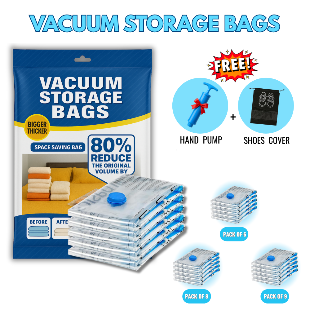 Vacuum Storage Bags with Hand Pump – Save Space & Protect Clothes