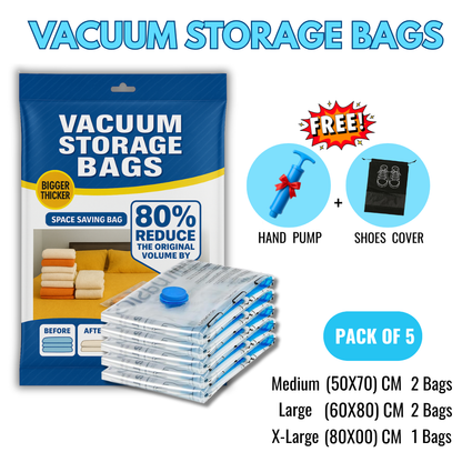 Vacuum Storage Bags with Hand Pump – Save Space & Protect Clothes