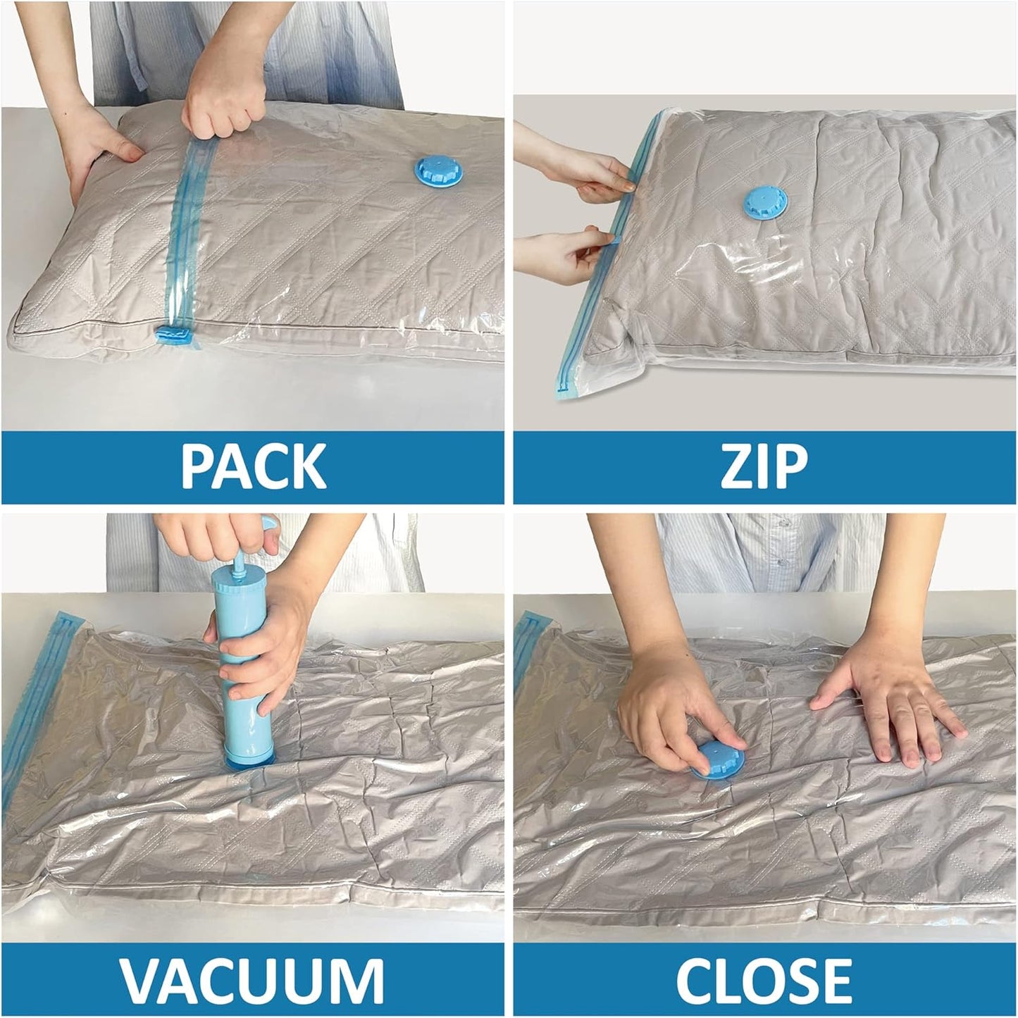 Vacuum Storage Bags with Hand Pump – Save Space & Protect Clothes